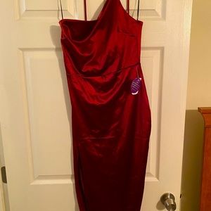 Windsor Red Satin Evening Gown